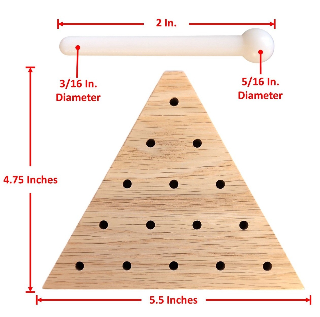 Solid Oak Wooden Peg Game Tricky Triangle, Classic Wooden Brain Teaser Puzzle