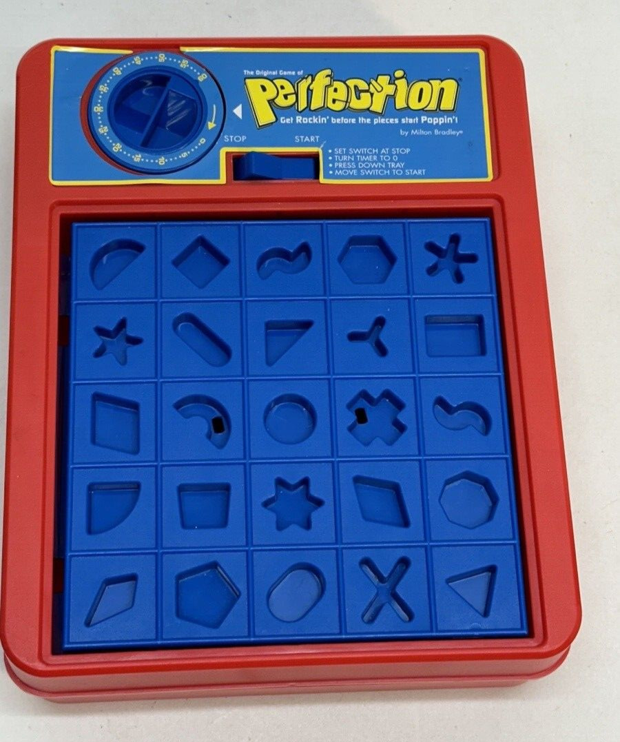 Perfection Game Beat The Clock Storage On Back 2008 Hasbro Complete Tested