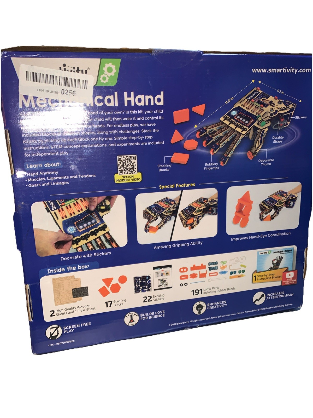 Smartivity DIY Robotic Mechanical Hand STEM Toy for Kids 8-14 Years