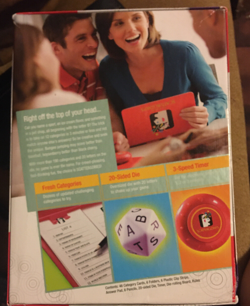 The Game Of Scattegories Parker Brothers New Shrink 2009