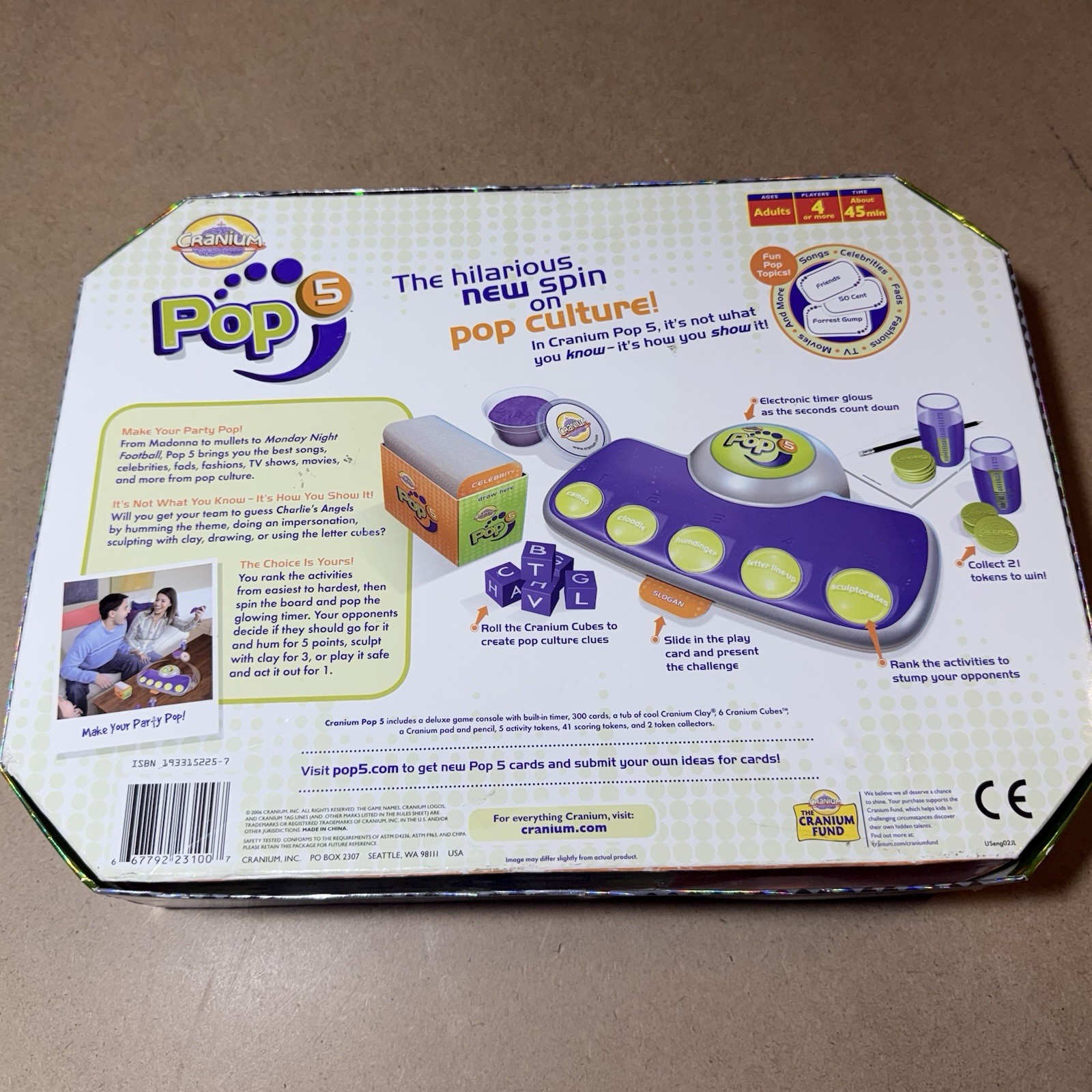 Cranium Pop 5 Adult Pop Culture Trivia Console Board Game ~ Updated Fav Game!