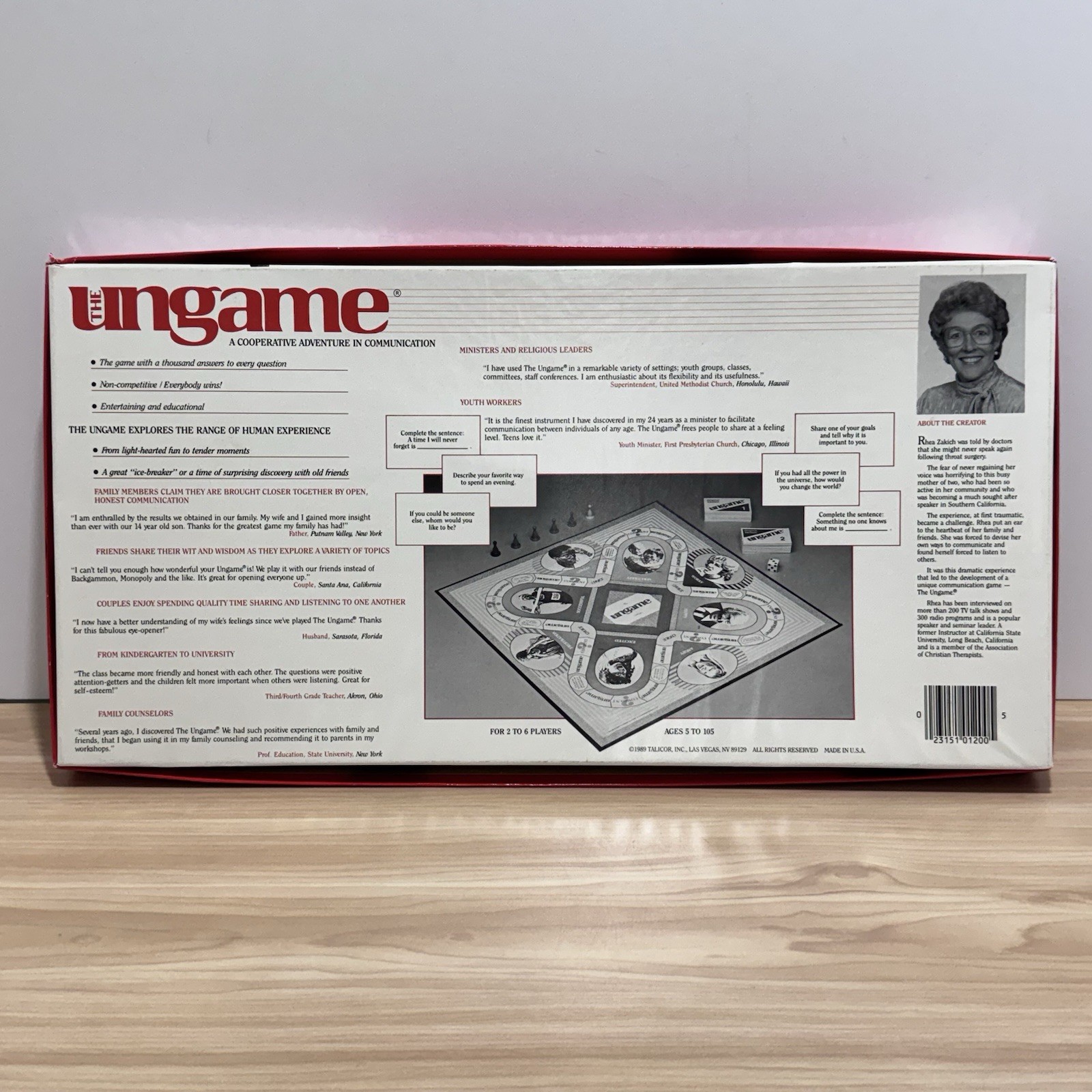 1989 Vintage THE UNGAME Board Game Christian Version – by Talicor Inc. Complete