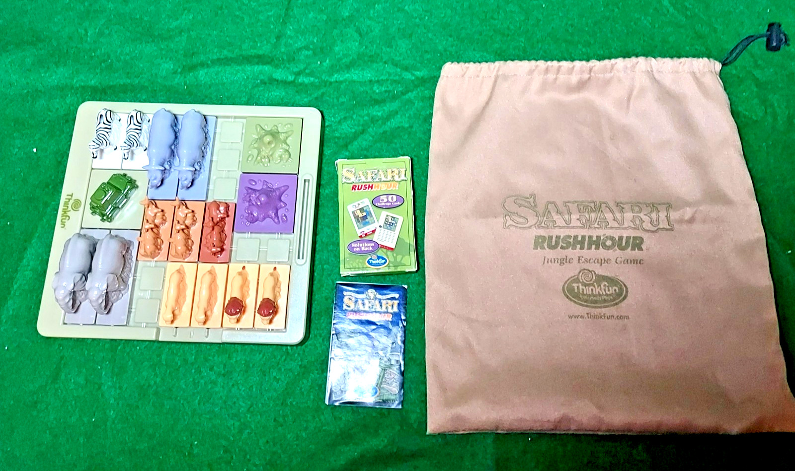 SAFARI Rush Hour Jungle Escape Game all the cards, missing 3 animals READ