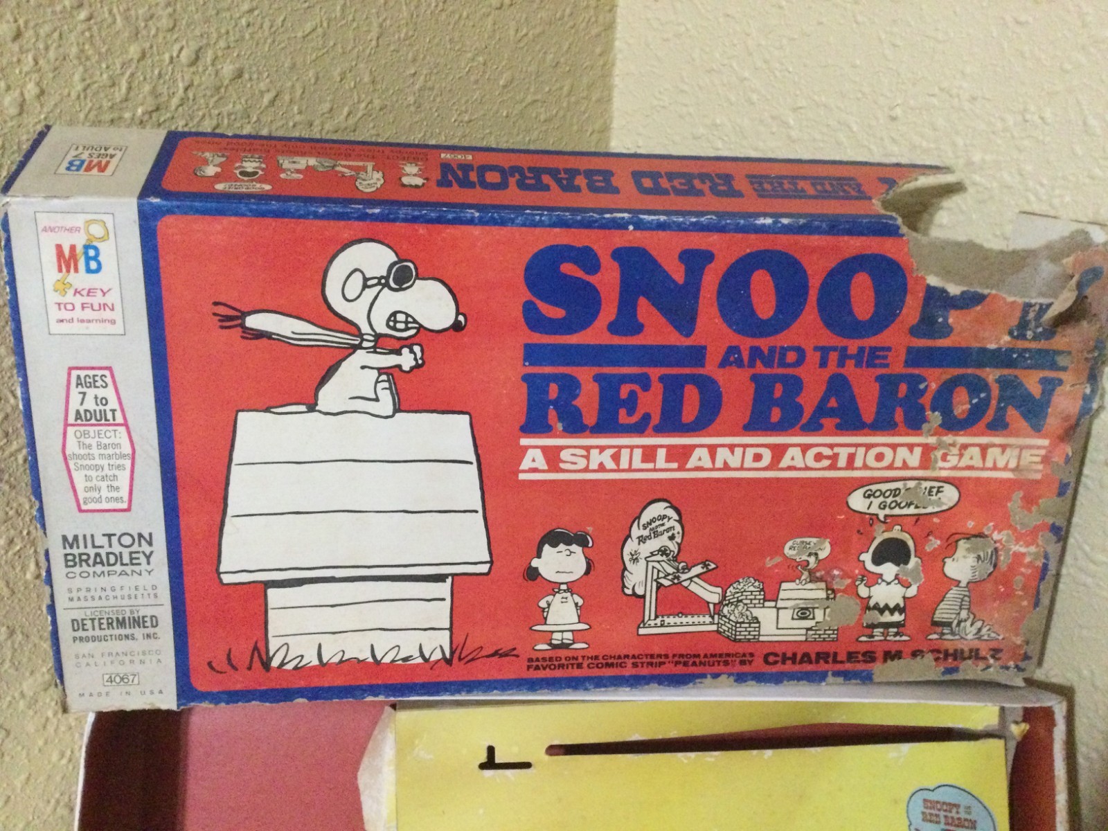 Vintage 1970 Snoopy And The Red Baron Skill and Action Game INCOMPLETE For Parts