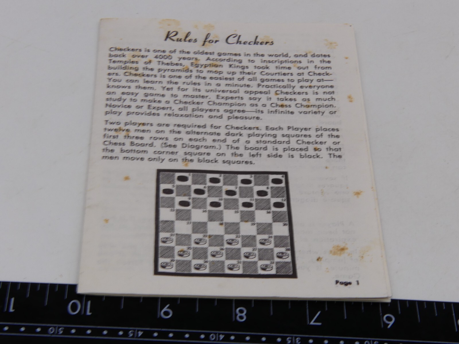 Vintage Pleasantime Tournament Checker Set Game Instruction Manual Part 302