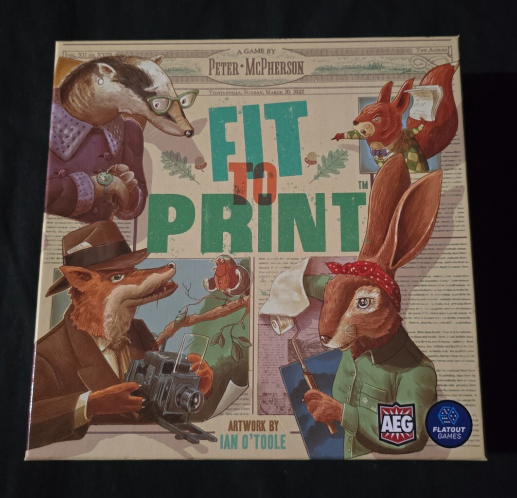 Open Box Never Played 2023 Flatout Games Alderac FIT TO PRINT Game 100% Complete