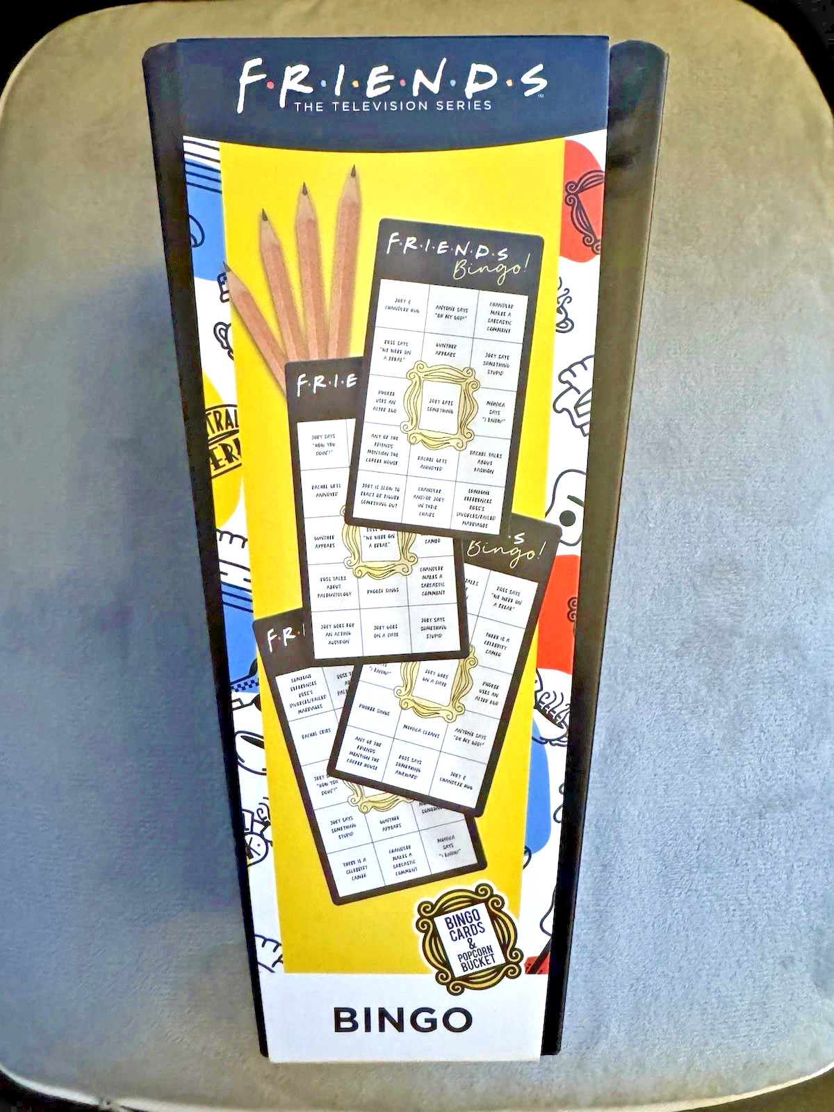 FRIENDS TV Show Bingo Cards and Popcorn Bucket Officially Licensed New
