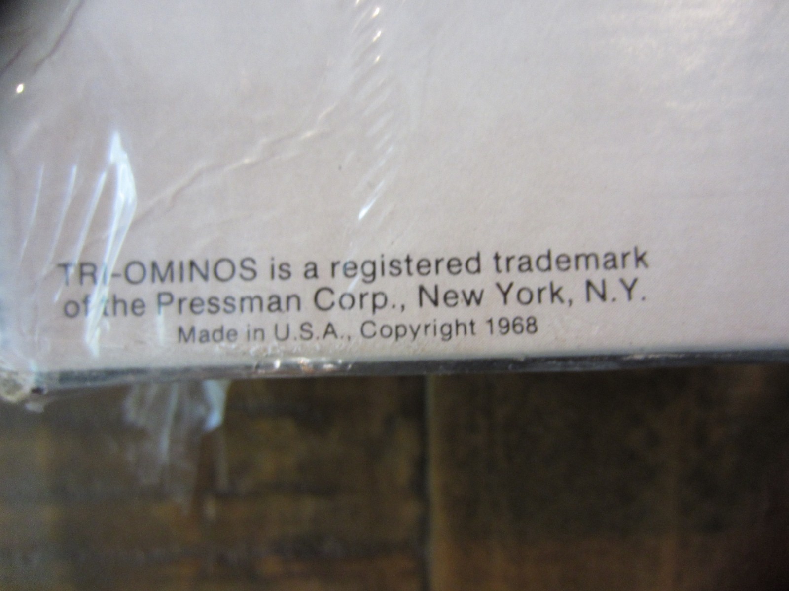 Deluxe Tri-Ominos Vintage 1978 Pressman Game Ivory Tone Crystalline Tiles NOS