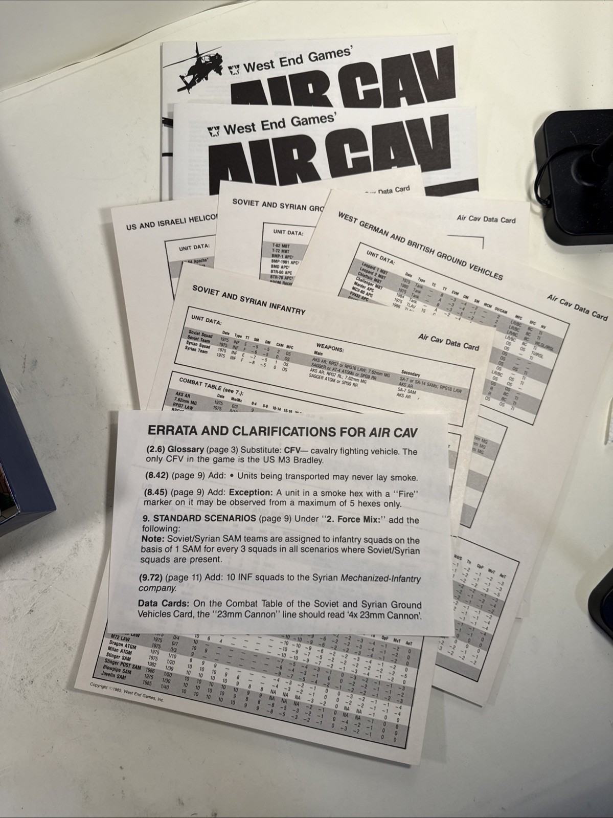 AIR CAV Board Game West End Games Helicopter Warfare In The Eighties 1985 Vtg