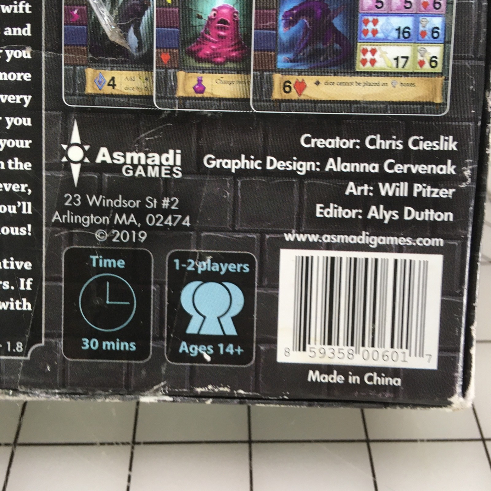 One Deck Dungeon Cooperative Dice Game for 1-2 Players Adventure BOX HAS WEAR