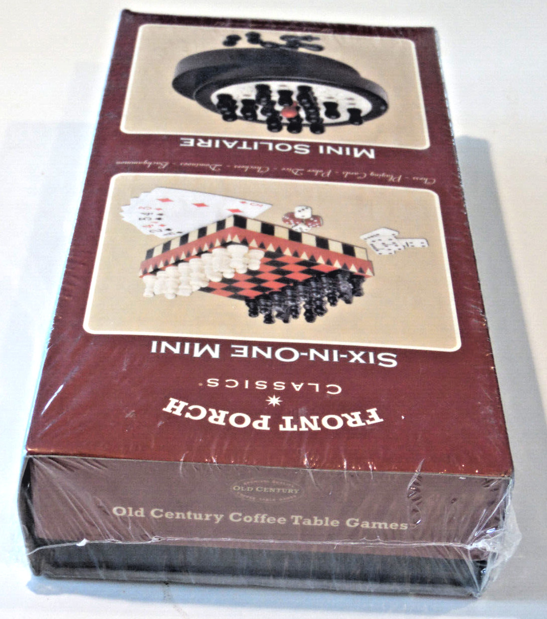 Mini Solitaire 6 in 1 Games CHESS CHECKERS DOMINOES BACKGAMMON CARDS POKER DICE
