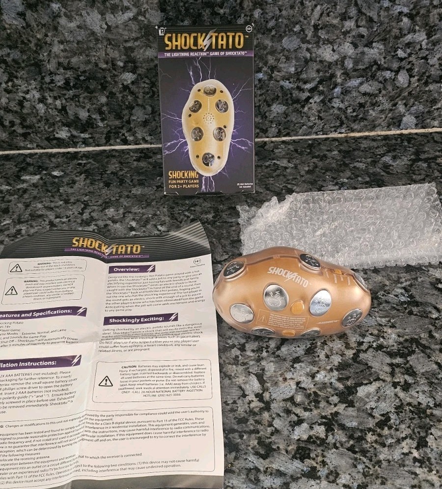 Shocktato The Lightning Reaction Funny Game 2+ Players Shocking Open Box Tested