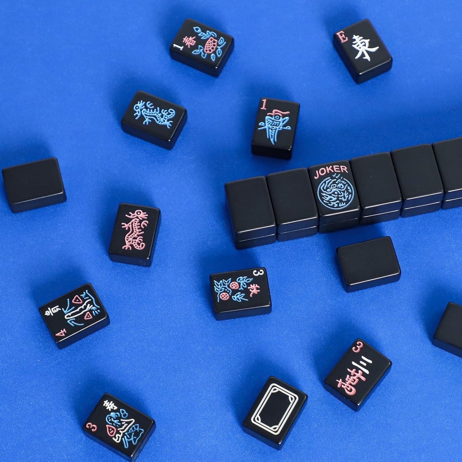 American Mahjong Tiles (1.2”,Tiles Only), 166 Mahjong Tile Set With Black Color