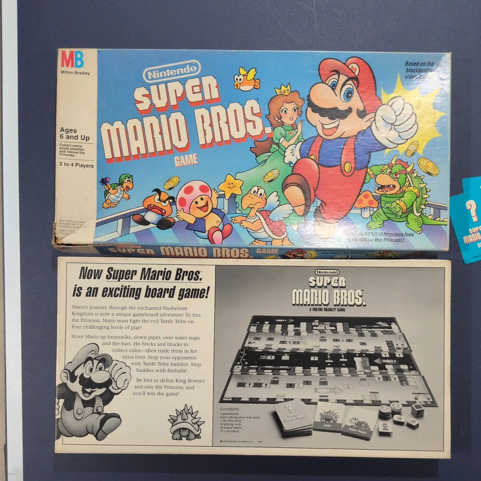 Vintage Super Mario Bros Board Game Milton Bradley 1988 USA