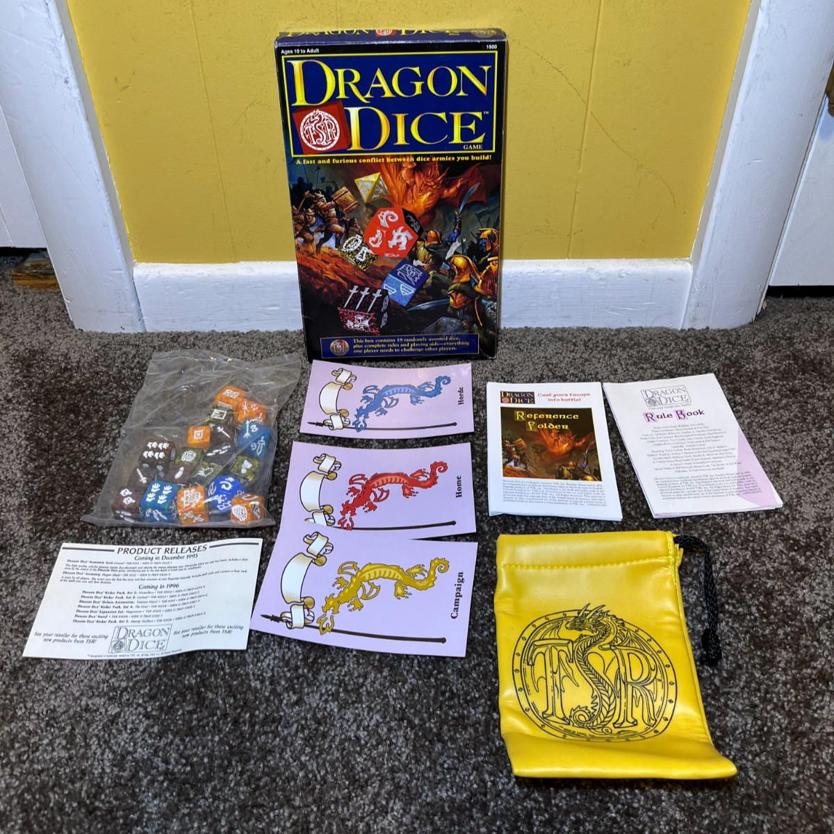 TSR Dragon Dice Game Starter Set Box Vintage 1995 Lester Smith Unplayed