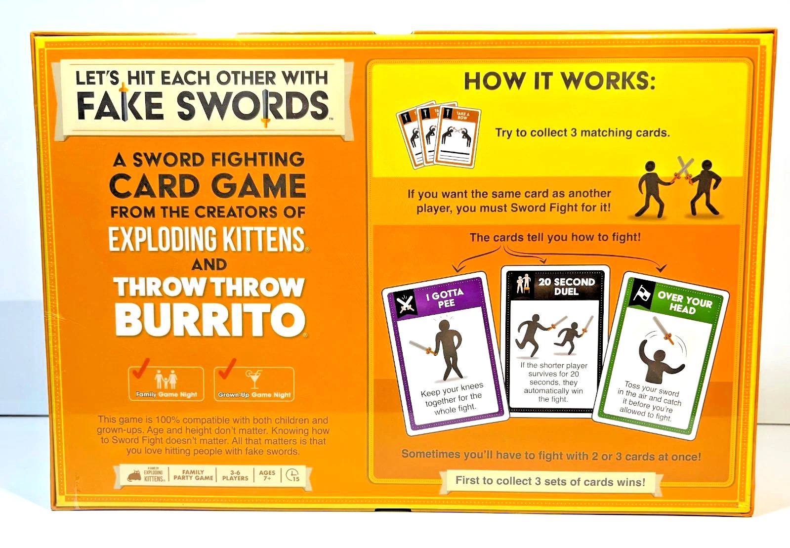 Exploding Kittens Let’s Hit Each Other With Fake Swords Party Game NEW