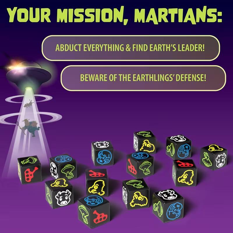 New Martian Dice Crazy Alien Edition of Roll for It!