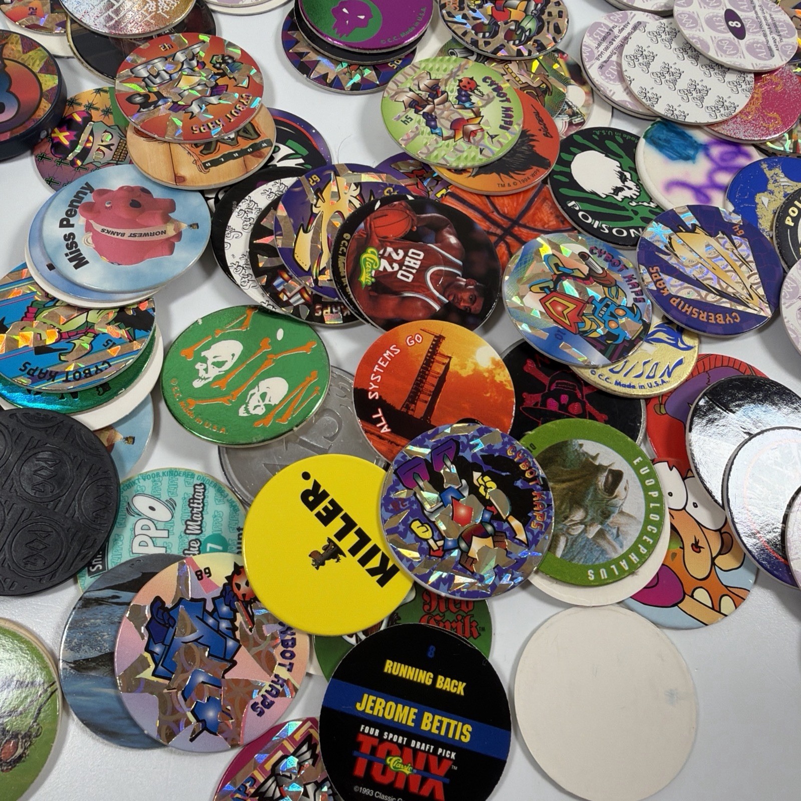 Vintage Pog Lot – Rocket Ship Container A13 Big Foot Slammer Collection