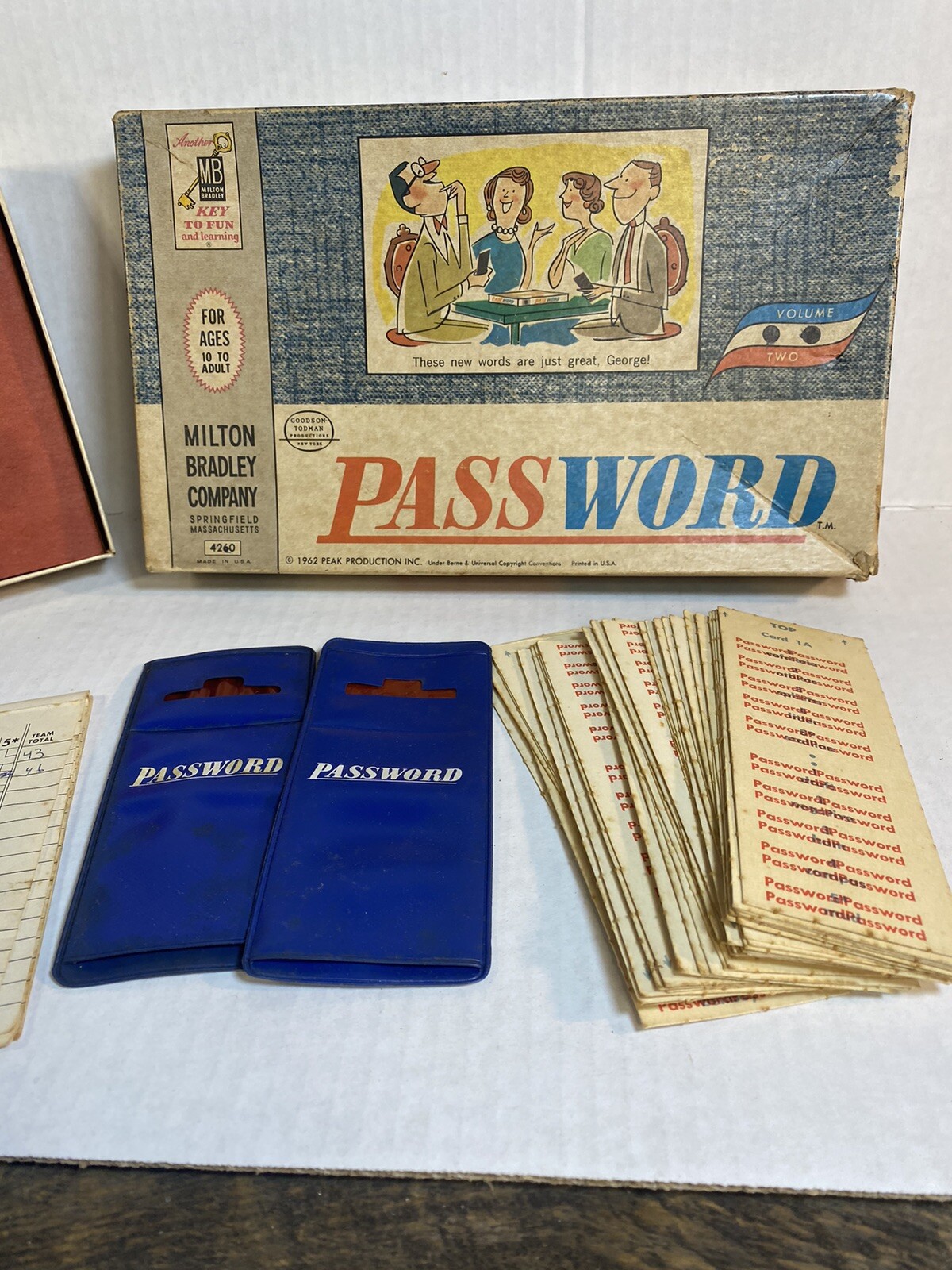 Vintage 1962 Password Game from Milton Bradley Company Volume Two No. 4260 Used