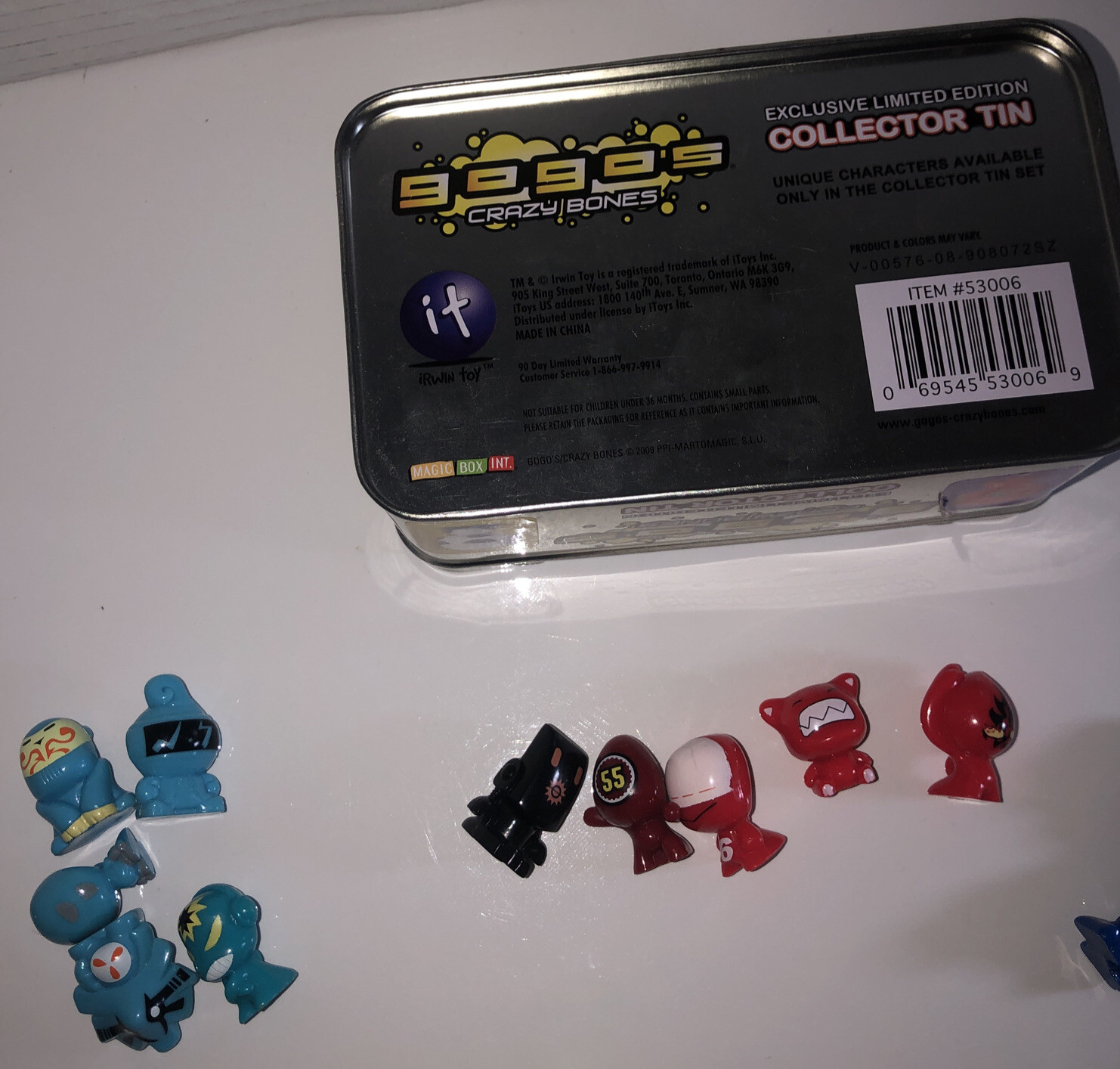 Gogos’ Crazy Bones Figures x 35 Lot Bundle and tin with stickers on it. see pic.