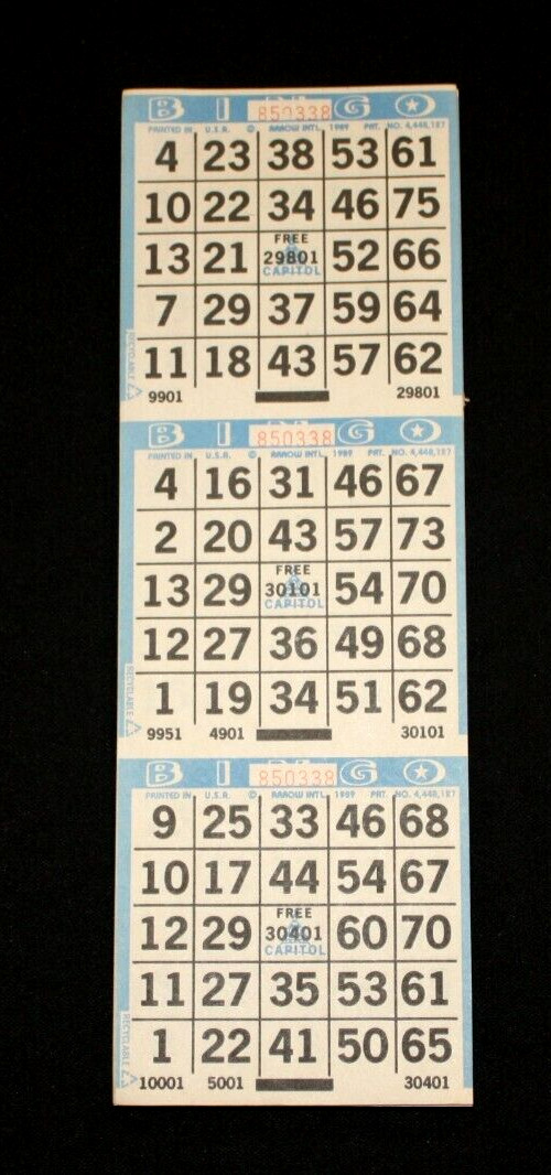 BINGO PAPER Cards sheets 3 on 11 Blue Border – 10 pack