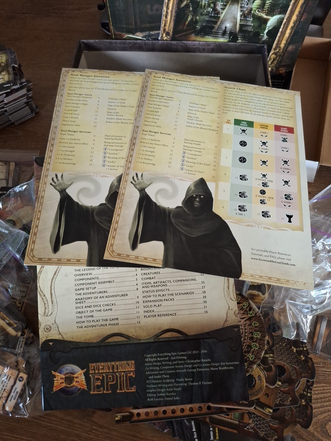 Everything Epic Boardgame Secrets of the Lost Tomb (2nd Ed) Box EUC 100% Complet