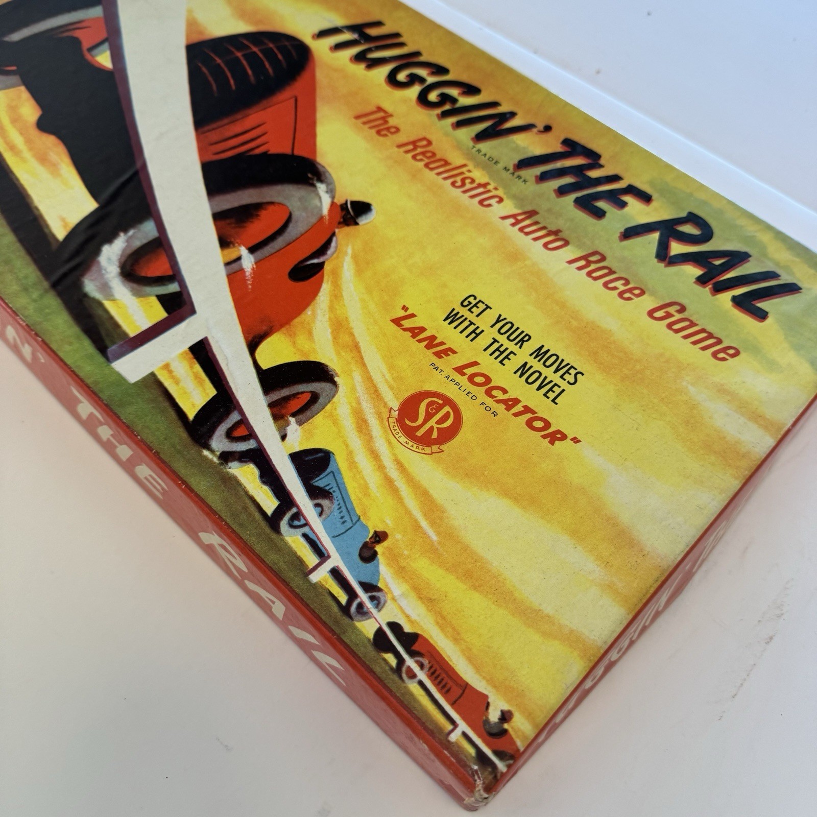 Vintage 1948 Selchow & Righter Huggin The Rail Motoring Auto Race Board Game