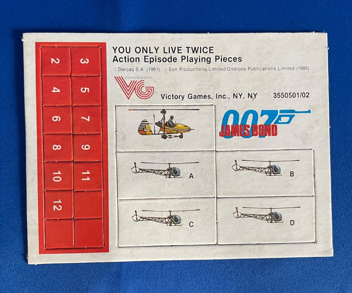 1985 James Bond 007 You Only Live Twice Board Game Victory Games Unpunched