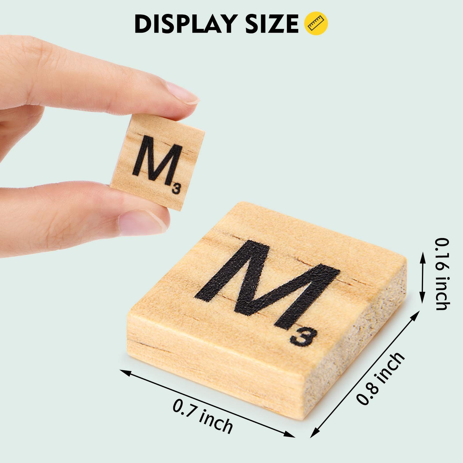 500 Pieces Letter Tiles, Wooden Scrabble Tiles for Crafts, A-Z Capital Wood