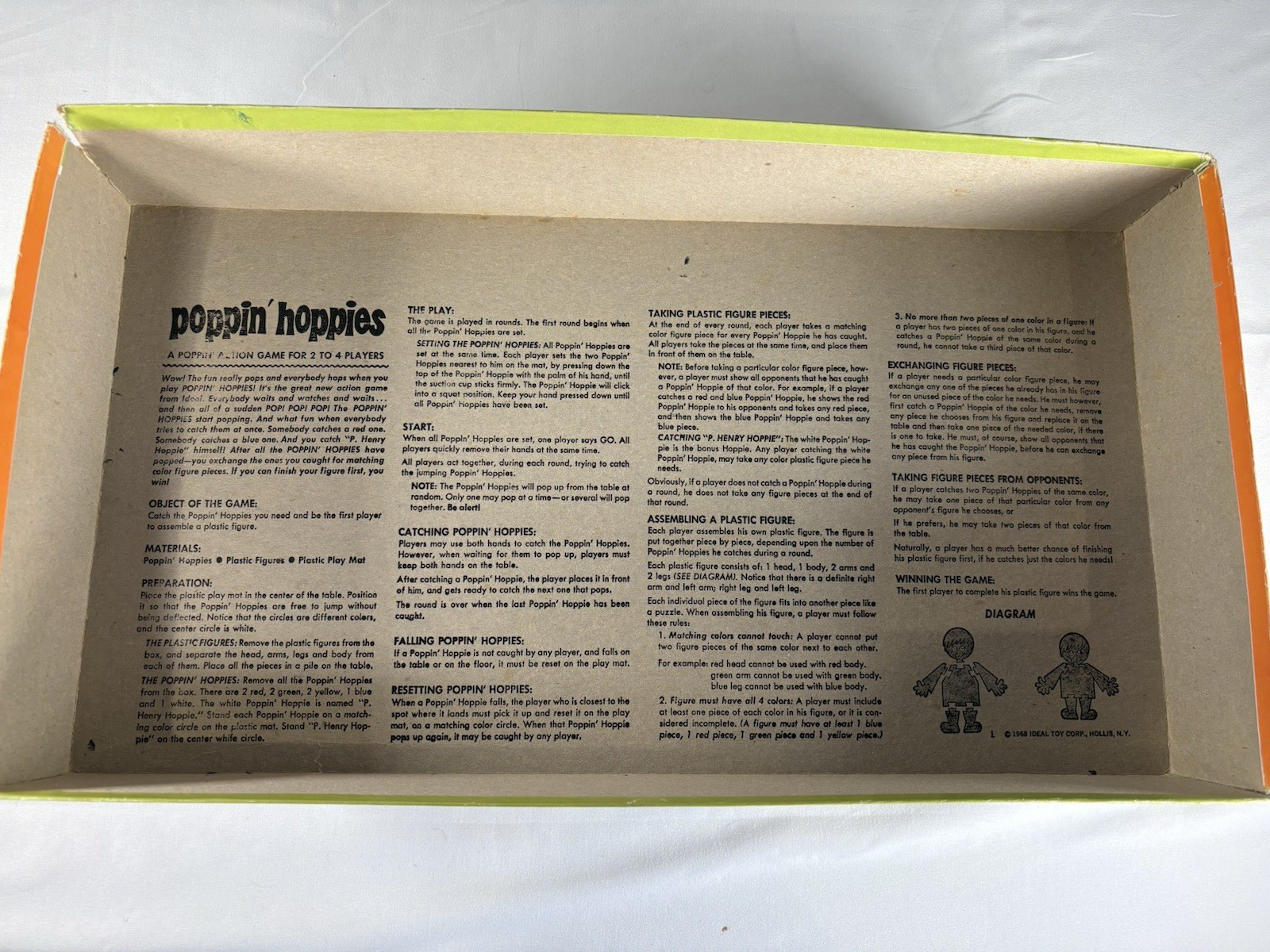 Vintage Poppin Hoppies Game By Ideal 1968 100% Complete