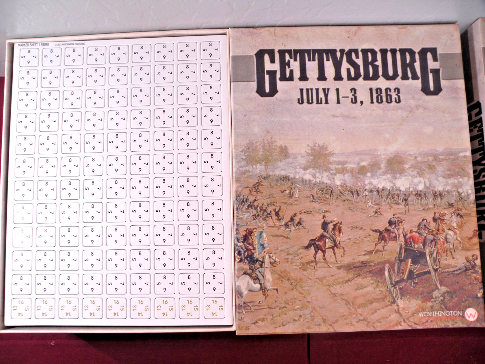 Gettysburg July 1-3 1863 Boardgame Worthington New Open Box Unpunched