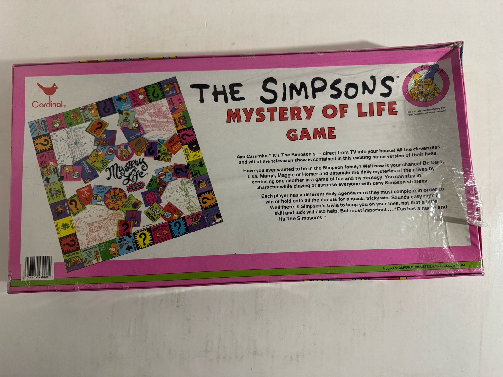 Simpsons Mystery of Life Board Game 1990 Cardinal New Factory Sealed Vintage