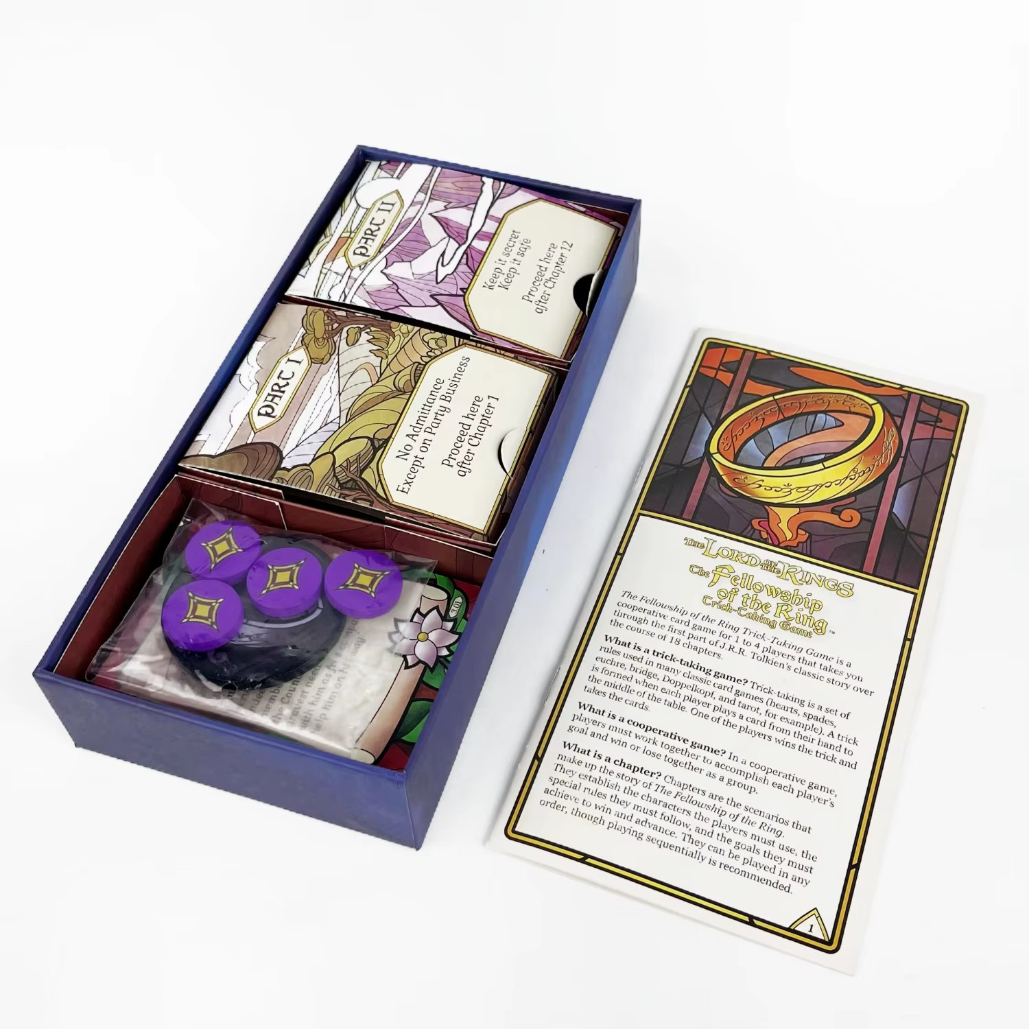 Fellowship of the Ring Trick-Taking Card Game Cooperative 1-4 Players Ages 14+