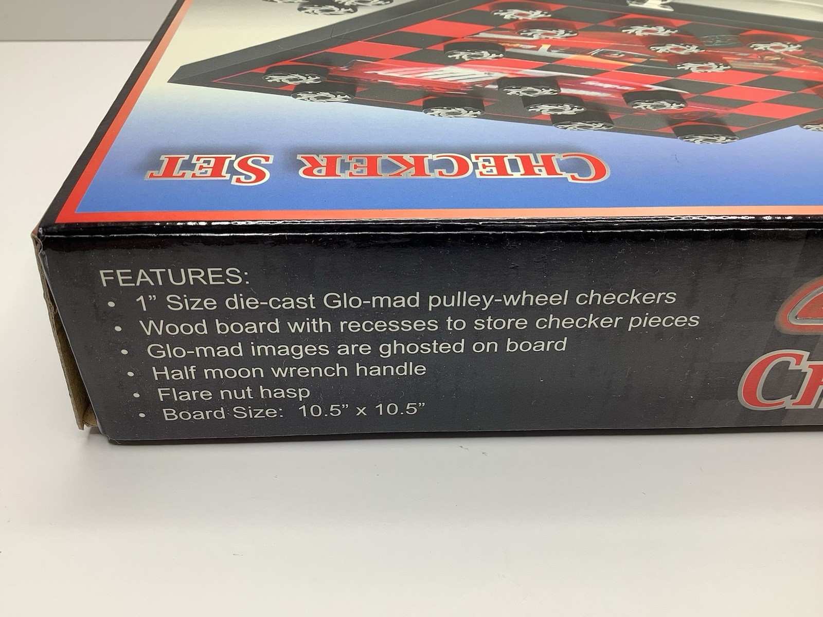 Snap-On Tools Glo-mad Checker Set DieCast Checkers Wooden Travel Case Game Board