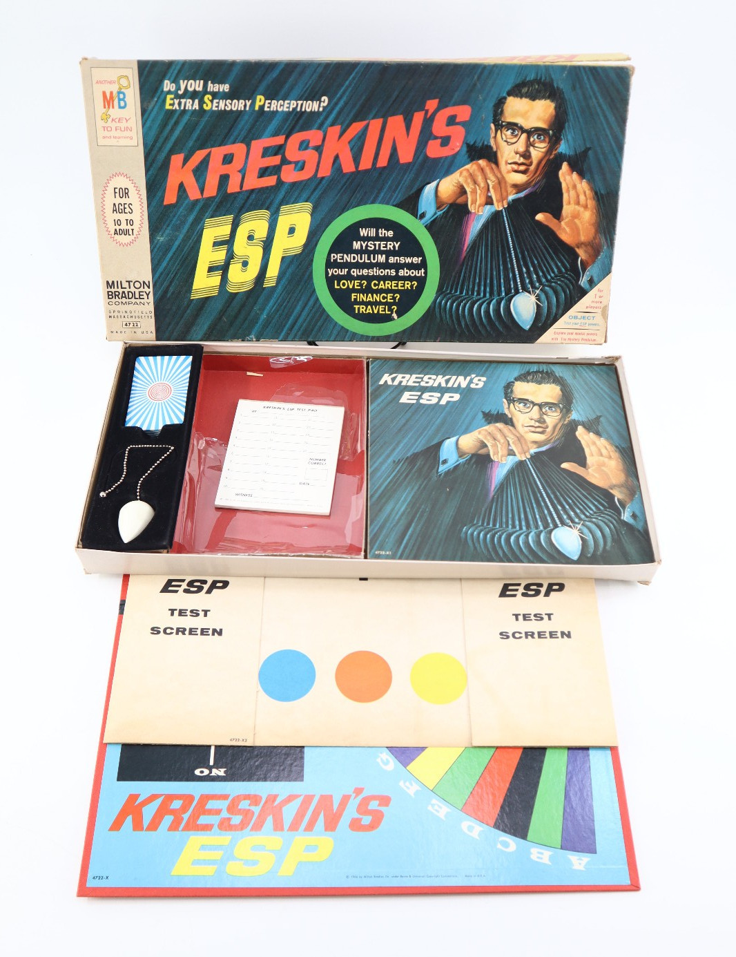 Vtg 1966 Milton Bradley KRESKIN’S ESP Board Game #4722 Made in USA