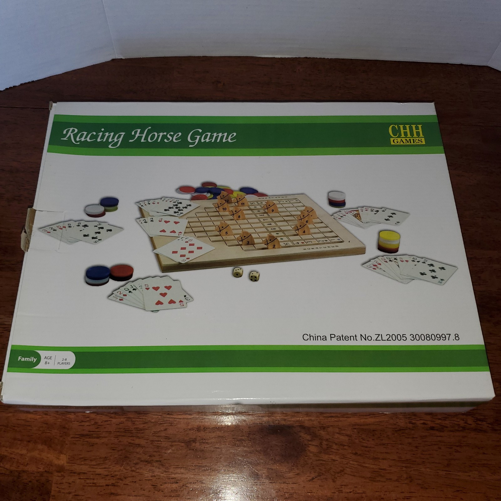 New (Open Box See Pic) CHH The Racing Horse Game Wooden Board NIB Thoroughbred.
