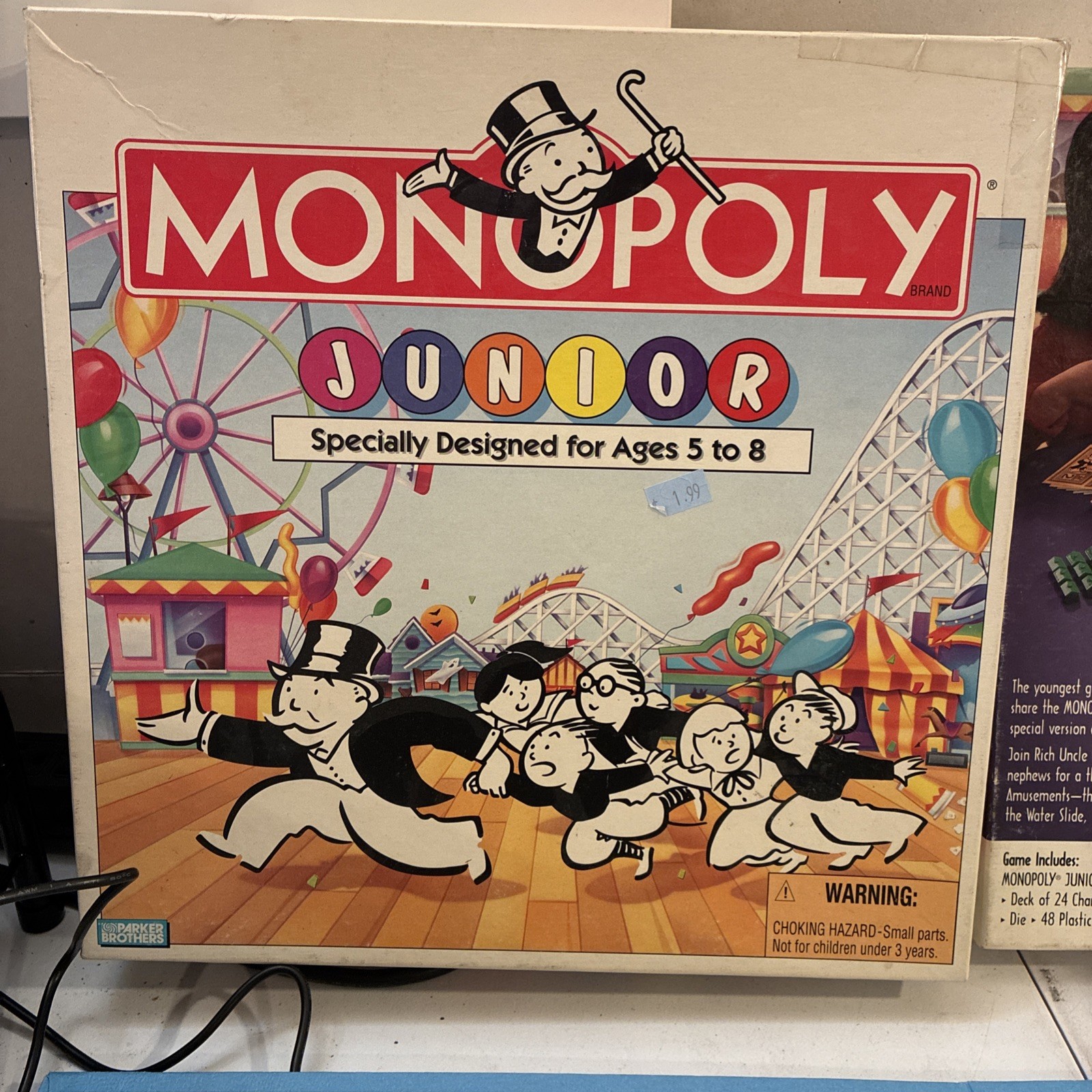 Monopoly Junior 1991 Board Game Parker Brothers Vintage Kids Game Ages 5 to 8