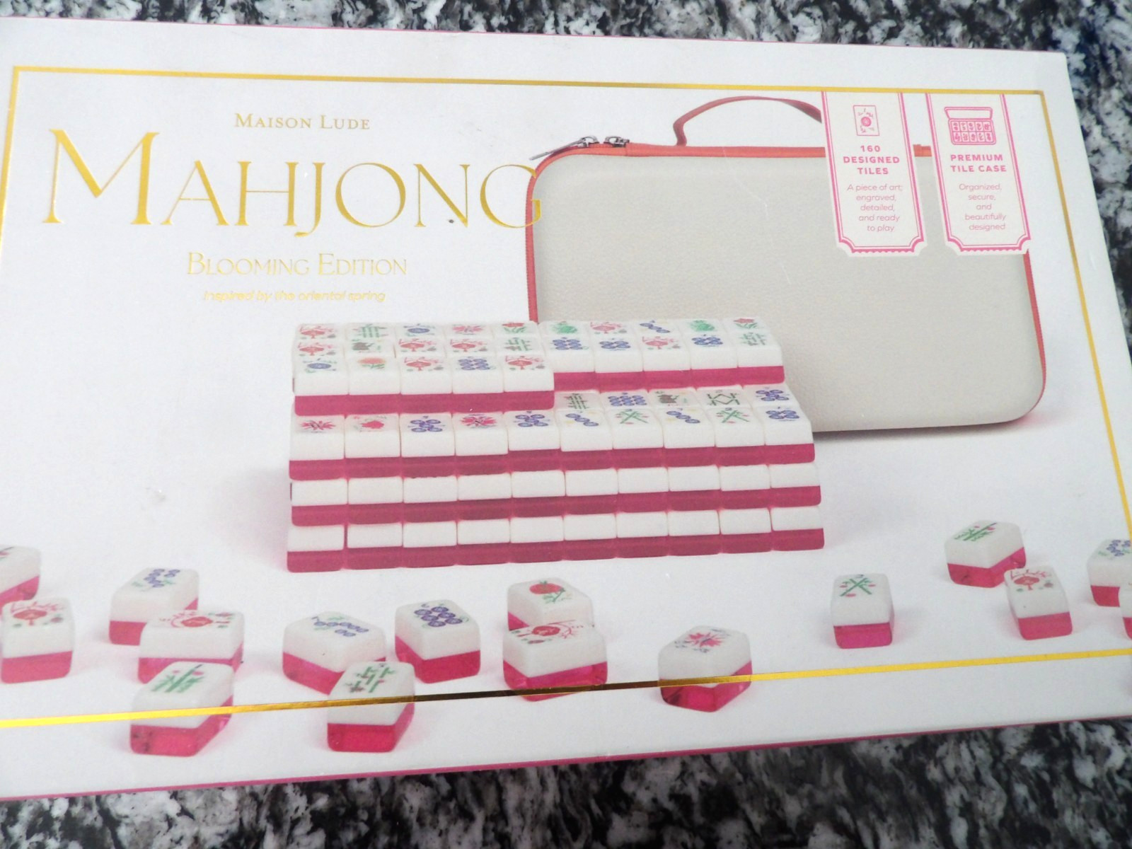 Maison Lude Mahjong Blooming Edition Tiles 160 Piece Set with Carrying Case