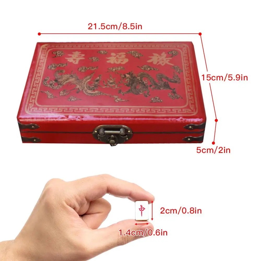 Vintage Chinese Mahjong Set Traditional 144 Tiles Mah-Jong Game Set Case Box USA