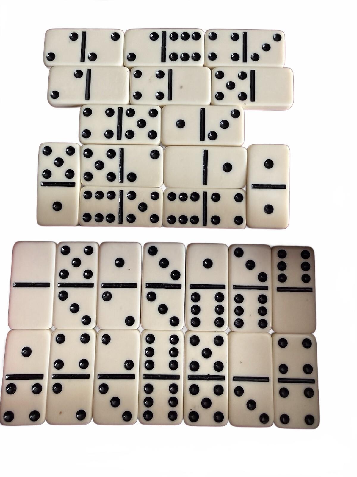 Vintage Domino By Cardinal 55 Pieces | 3/8″ Thick 2 Sealed Packs Red Vinyl Case