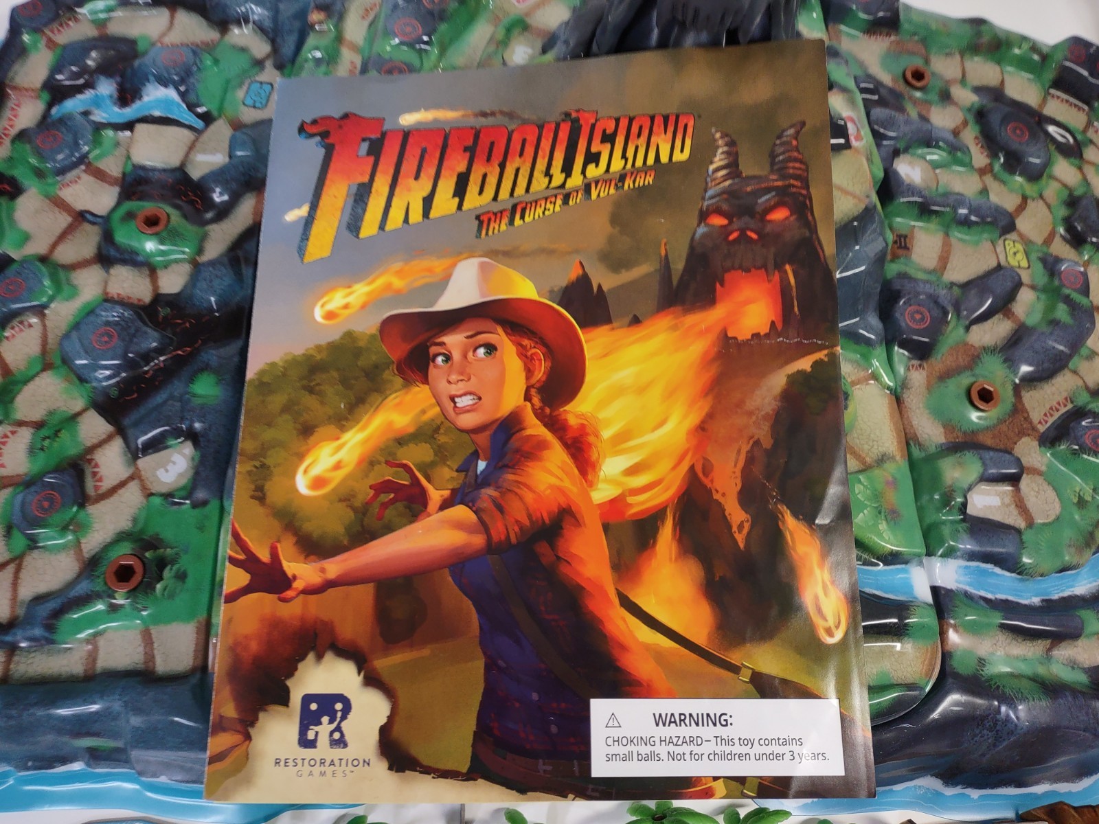Fireball Island: The Curse of Vul-Kar Board Game, treasure trove,deluxe marbles