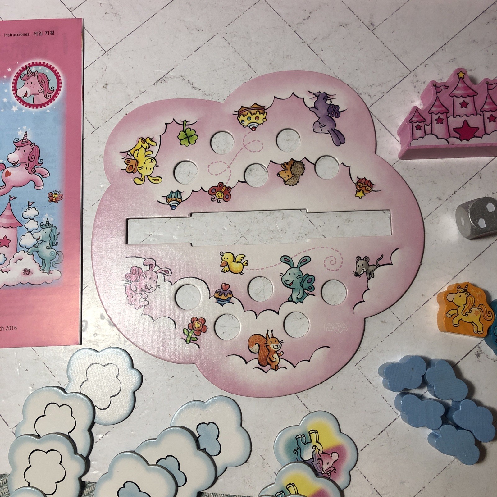 HABA Unicorn Glitterluck Cloud Stacking Game COMPLETE 304925