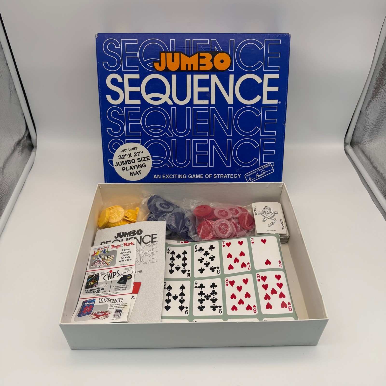 Vintage 1996 Jumbo Sequence Game 32″x27″ 100% Complete Jax Large Playing Mat