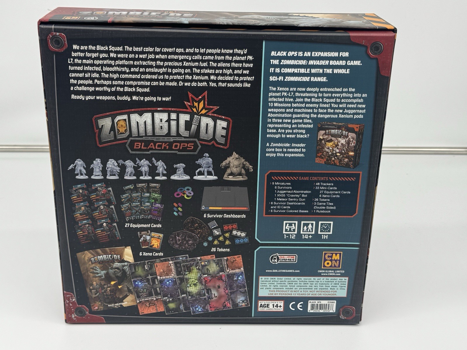 Zombicide Black Ops Board Game 100% Complete Unpunched NEW OPEN BOX