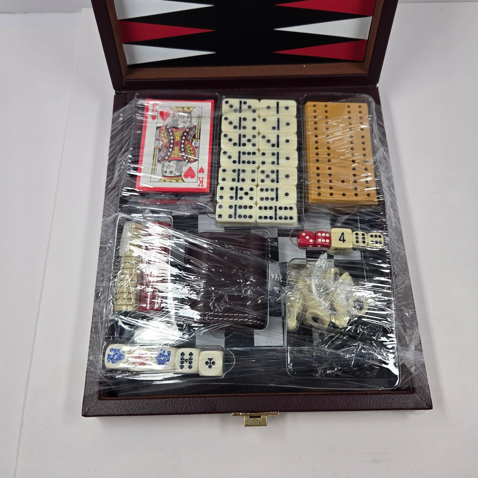 Remy Martin Cognac 5-in-1 Game Set Backgammon Chess Dominoes Cribbage Checkers