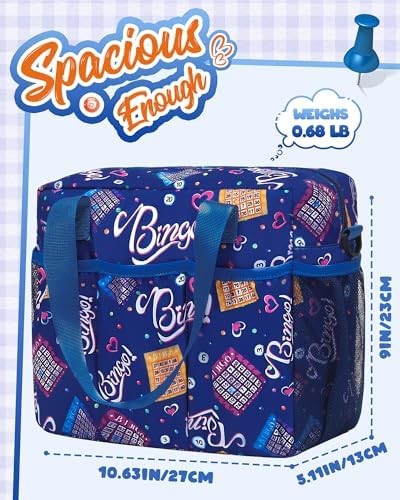 Bingo Bag with Pockets for Daubers Dabbers Dobbers Dotters Casino Bingo Game Acc