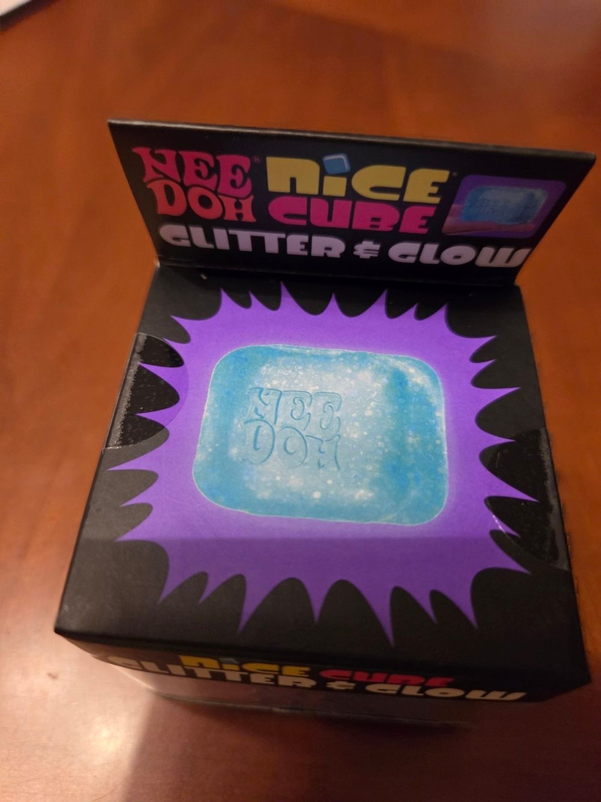 NeeDoh Nice Cube Glitter & Glow – Blue