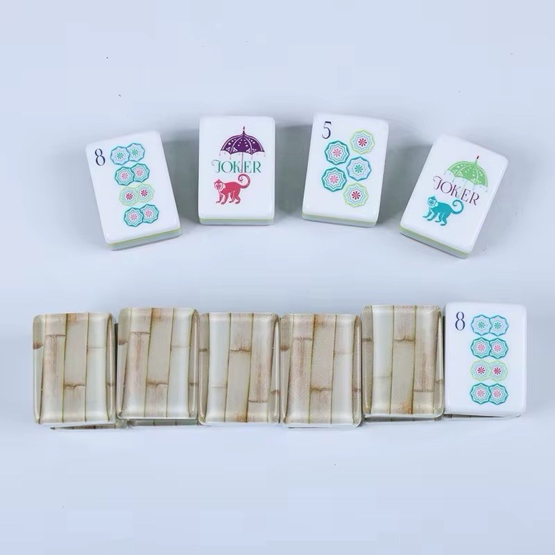 NEW! Vibrant Bamboo Grain Acrylic 4-Layer American Mahjong Tile Set 160 Tiles