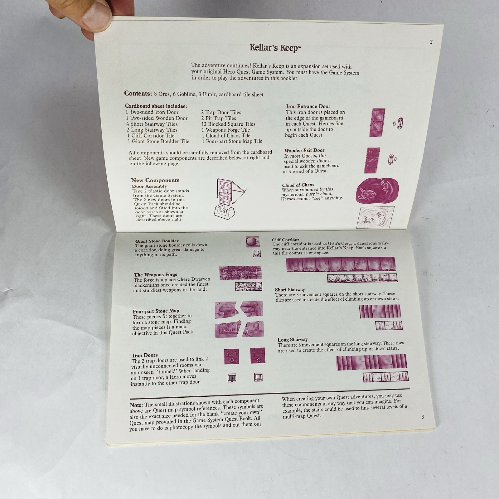 Replacement Part Hero Quest Kellar’s Keep Quest Book Vintage