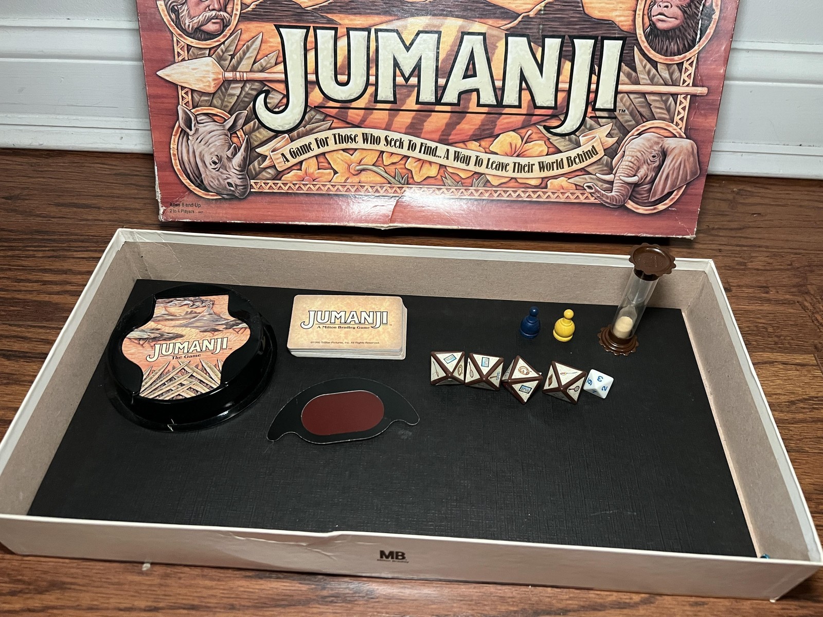 Vintage Jumanji Board Game 1995 Milton Bradley Family Adventure Jungle